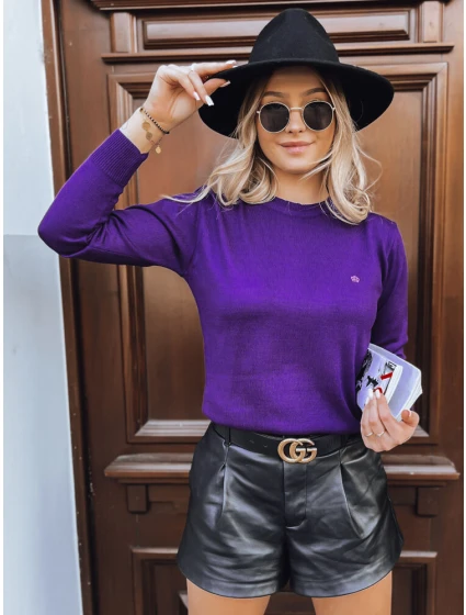 Dámský klasický svetr REGALIA tmavě fialový FashionStreet MY2103