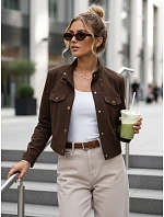 Kurtka damska z na brązowa model 22084552 - FashionStreet Kurtka damska z na brązowa model 22084552 - FashionStreet