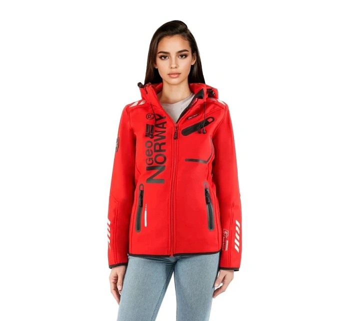 Geographical Norway Reine Red/Black LADY 007 Red (WU8187F/GNO-RED-BLACK)/WU8088 dámská softshellová bunda s kapucí
