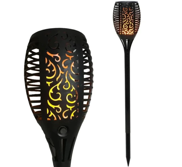 SOLÁRNÍ SVÍTILNA TANČÍCÍ PLAMENY 10X10X79CM 36 LED DIOD