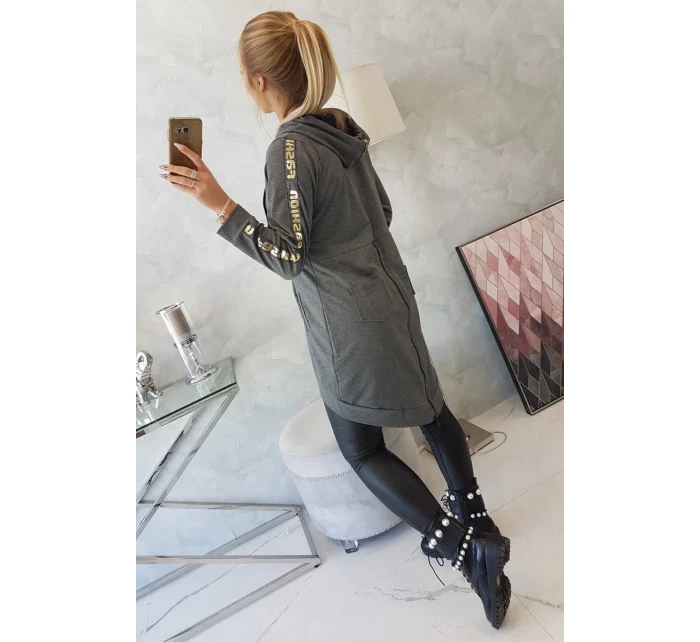 Mikina se zipem na zádech graphite melange Mikina se zipem na zádech graphite melange