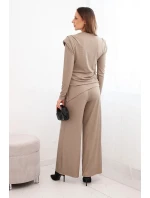 Dámská bavlněná souprava s halenkou a kalhotami širokého střihu fango