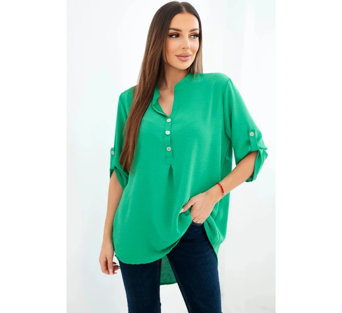 Halenka s delším zadním dílem zelená Halenka s delším zadním dílem zelená