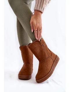 Dámské vysoké boty do sněhu Big Star KK274616 hnědé