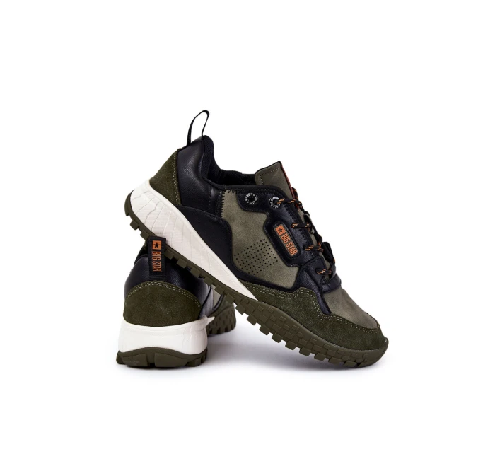 Pánská klasická sportovní obuv Memory Foam Big Star model 21601693 Zelená - Big Star Shoes Pánská klasická sportovní obuv Memory Foam Big Star model 21601693 Zelená - Big Star Shoes