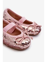 Dětské lodičky zdobené flitry růžové model 21663640 - Boto Dětské lodičky zdobené flitry růžové model 21663640 - Boto