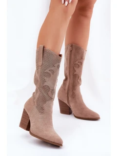 Kozačky Na Podpatku Béžové model 21691082 - S.Barski