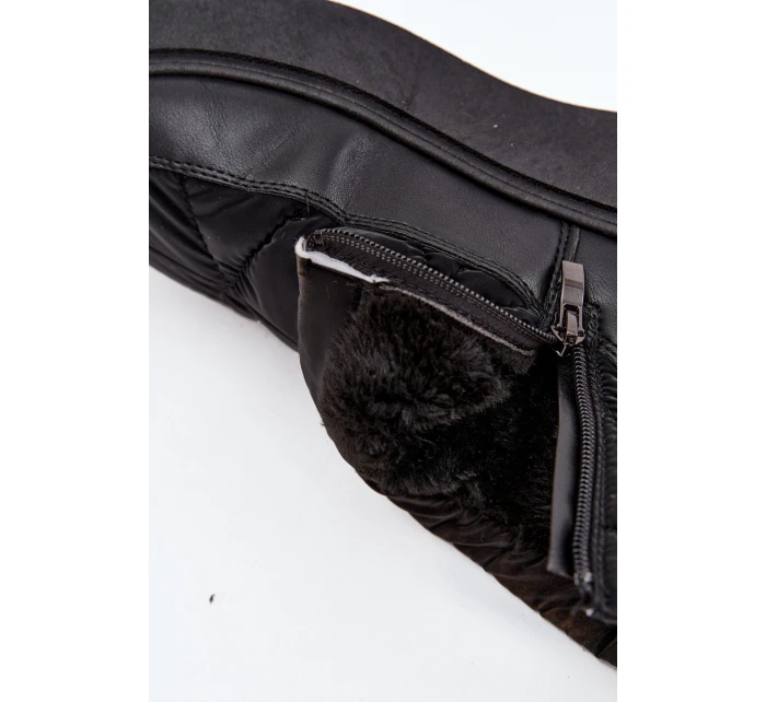 Dámské zimní boty na platformě vyhřívané kožešinkou černé Tahlira