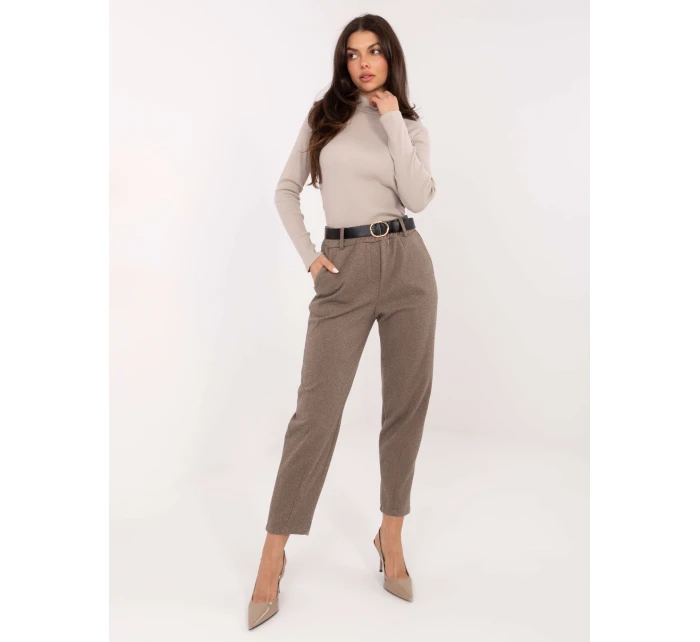 Spodnie IT SP model 21776378 ciemny bezowy - FPrice Spodnie IT SP model 21776378 ciemny bezowy - FPrice