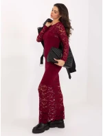 Sukienka MI SK model 21724610 bordowy - FPrice Sukienka MI SK model 21724610 bordowy - FPrice