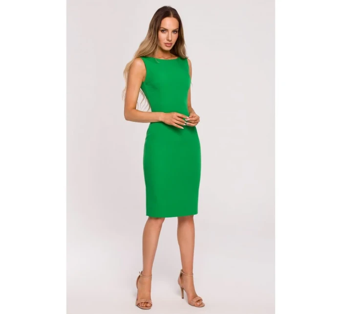 M667 Šaty Shaeth s ozdobným řetízkem na zádech - zelené