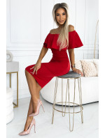 Marbella - Červené dámské tužkové pouzdrové šaty ve španělském stylu 138-9