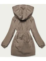 Béžová dámská bunda parka s kapucí model 18013412 - S'WEST Béžová dámská bunda parka s kapucí model 18013412 - S'WEST