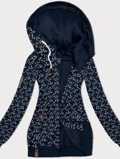 Tmavě modrá sportovní mikina s kapucí a se vzorem model 21310454 - 6&8 Fashion