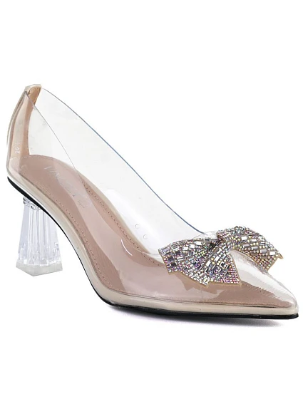 Průhledné lodičky s mašlí a ozónovým podpatkem Vinceza 62275