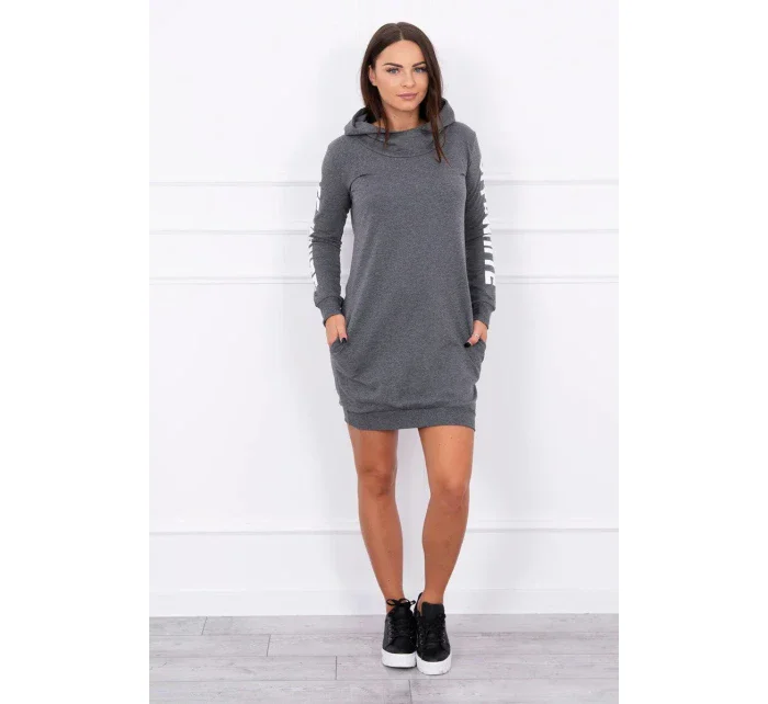 Off White šaty graphite melange Off White šaty graphite melange