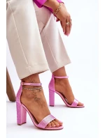 Dámské sandály na vysokém podpatku se zirkony Růžové Idealistic Dámské sandály na vysokém podpatku se zirkony Růžové Idealistic