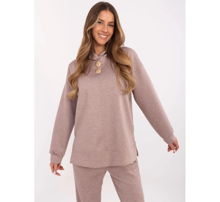 Bluza DHJ BL model 20857350 ciemny bezowy - FPrice Bluza DHJ BL model 20857350 ciemny bezowy - FPrice