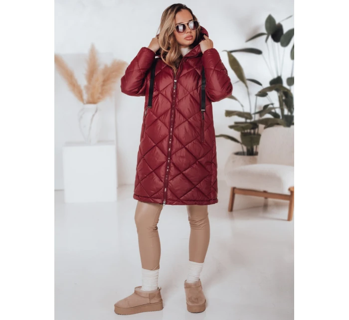 Dámská zimní bunda SNOWVIBE bordó prošívaná FashionStreet TY4996 Dámská zimní bunda SNOWVIBE bordó prošívaná FashionStreet TY4996