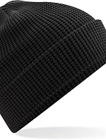 Beechfield B 52N Pletená bio čepice s vaflovým úpletem 53.052N black