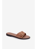 Dámské nazouváky na nízkém podpatku se zlatou sponou Camel Selivelle