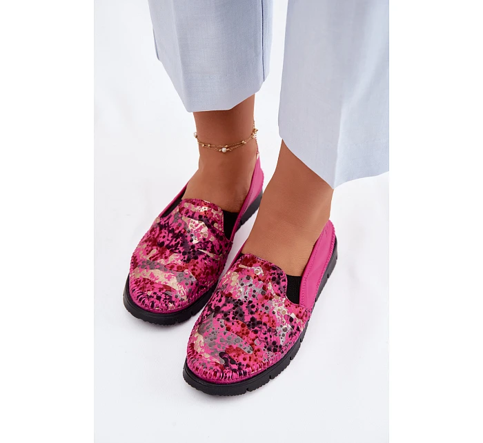 Dámské nazouvací kožené polobotky Maciejka 03512-73 Fuksie