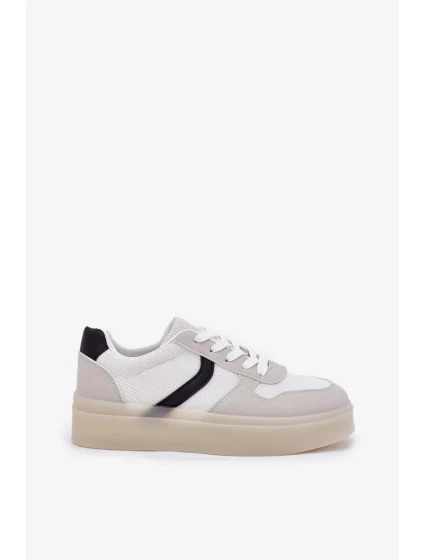 Dámské nízké tenisky na platformě – bílé Telmira Dámské nízké tenisky na platformě – bílé Telmira