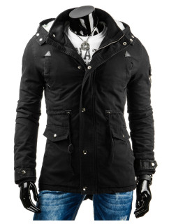Pánská prošívaná zimní bunda s kapucí černá Černá / XXL model 15042687 - Dstreet