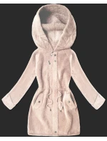 bunda typu alpaka v lososové barvě s kapucí model 21482435 - MHM
