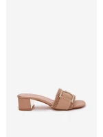 Dámské Sandály Na Podpatku S Ozdobným Detalem Tmavě Béžové model 21699808 - Boto Dámské Sandály Na Podpatku S Ozdobným Detalem Tmavě Béžové model 21699808 - Boto