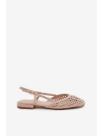 Odkryté baleríny béžové Eko semiš Farivelle