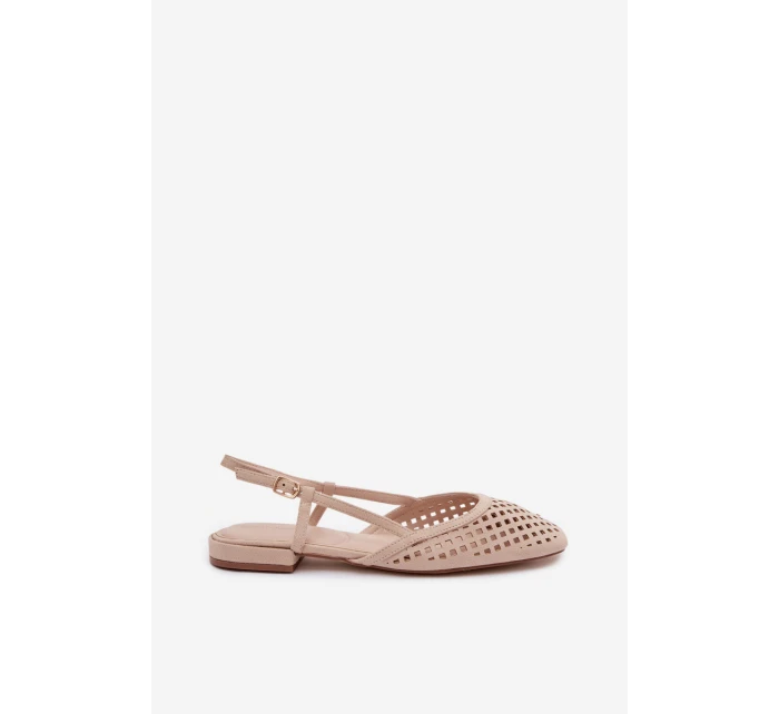 Odkryté baleríny béžové Eko semiš Farivelle
