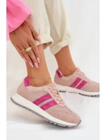 Dámské tenisky z přírodního semiše růžové model 22013945 - EVENTO