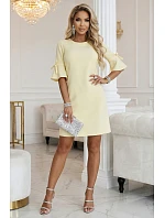 Dámské šaty 217-12 NEVA  pastelově žluté - Numoco