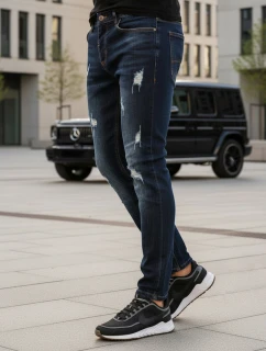 FashionStreet pánské tmavě modré kalhoty UX3810