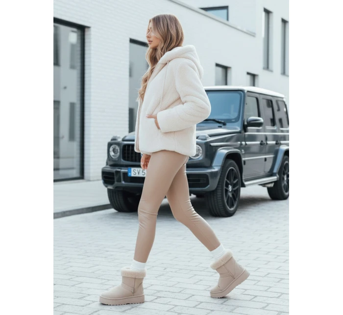 Dámský krátký kabát ELMIRIS béžový kožich FashionStreet TY4994