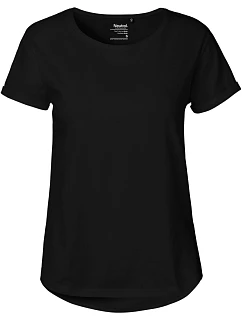 O Dámské bio tričko s ohrnutými rukávy black model 22505545 - Neutral