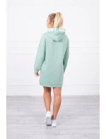 Oversize šaty s kapucí tmavě mátové Oversize šaty s kapucí tmavě mátové