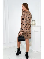 Sametové šaty s ozdobným vzorem Velbloud Sametové šaty s ozdobným vzorem Velbloud