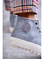 Dámské Kožené Teplé Tenisky Big Star EE274115 Světle Modré Dámské Kožené Teplé Tenisky Big Star EE274115 Světle Modré