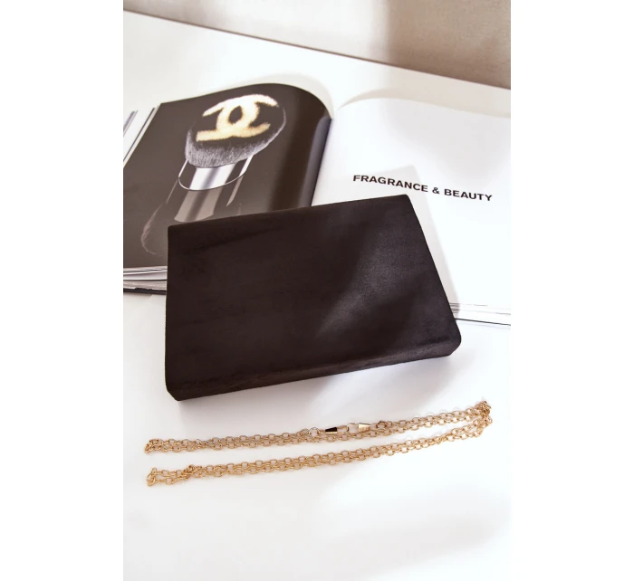 Kabelka Klopna S Ozdobným Srdcem Eko Semišová Černá Evilinas