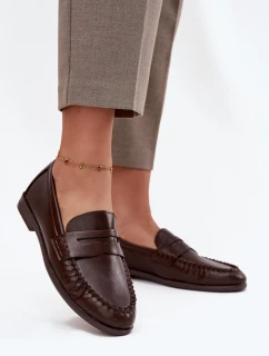 Dámské mokasíny z ekologické kůže hnědé model 21710055 - Boto