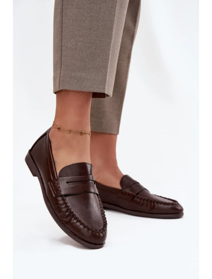 Dámské mokasíny z ekologické kůže hnědé model 21710055 - Boto