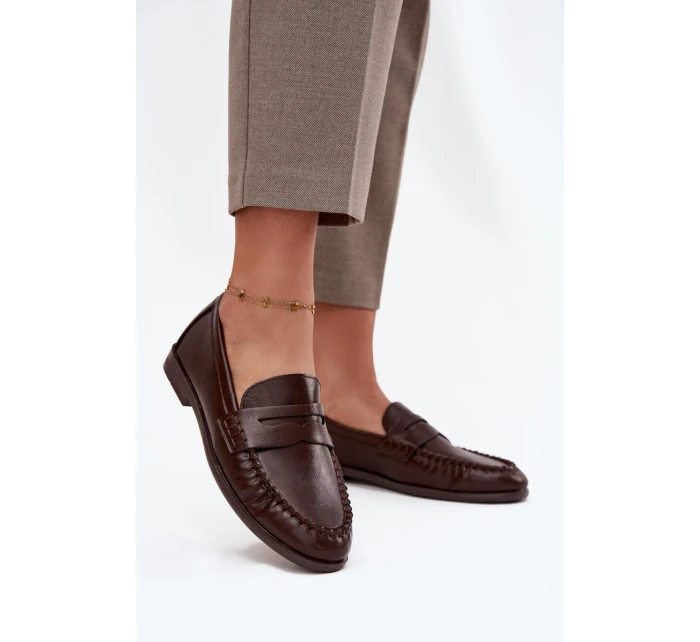 Dámské mokasíny z ekologické kůže hnědé model 21710055 - Boto