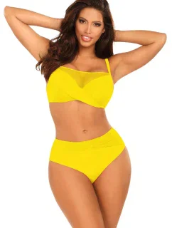 Dámské dvoudílné plavky Fashion 32 S1002N3-21 žluté - Self