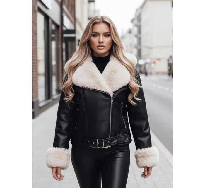 Dámská kožená bunda ramones s kožešinou černá Dstreet model 21995170 - FashionStreet Dámská kožená bunda ramones s kožešinou černá Dstreet model 21995170 - FashionStreet