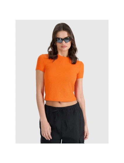 Dámské tričko z vaflového úpletu 4F 4FRSS25TTSHF2749-70S Dámské tričko z vaflového úpletu 4F 4FRSS25TTSHF2749-70S