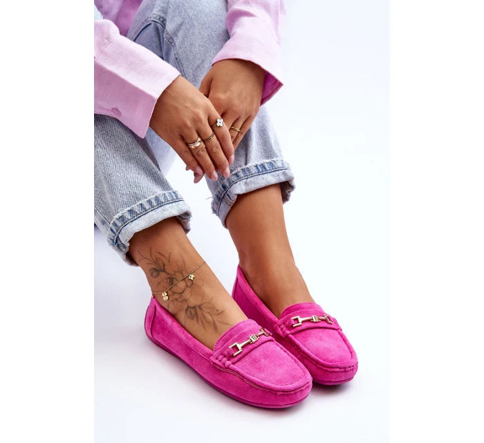 Dámské klasické semišové mokasíny růžové model 21625465 - Boto Dámské klasické semišové mokasíny růžové model 21625465 - Boto