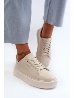 Lehké dámské tenisky Big Star model 21658712 Memory Foam System Beige - Big Star Shoes Lehké dámské tenisky Big Star model 21658712 Memory Foam System Beige - Big Star Shoes