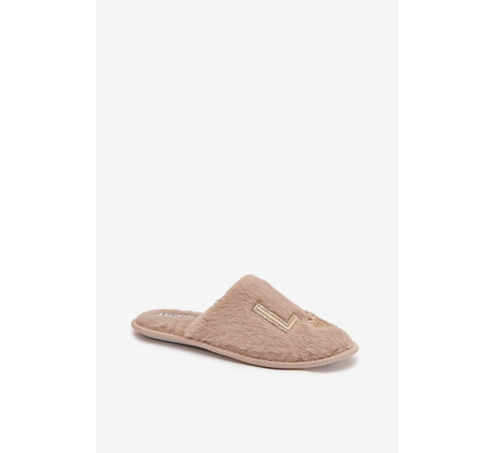 Dámské pantofle s kožešinou LADY model 21710300 béžové - VINCEZA